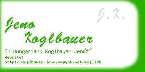 jeno koglbauer business card